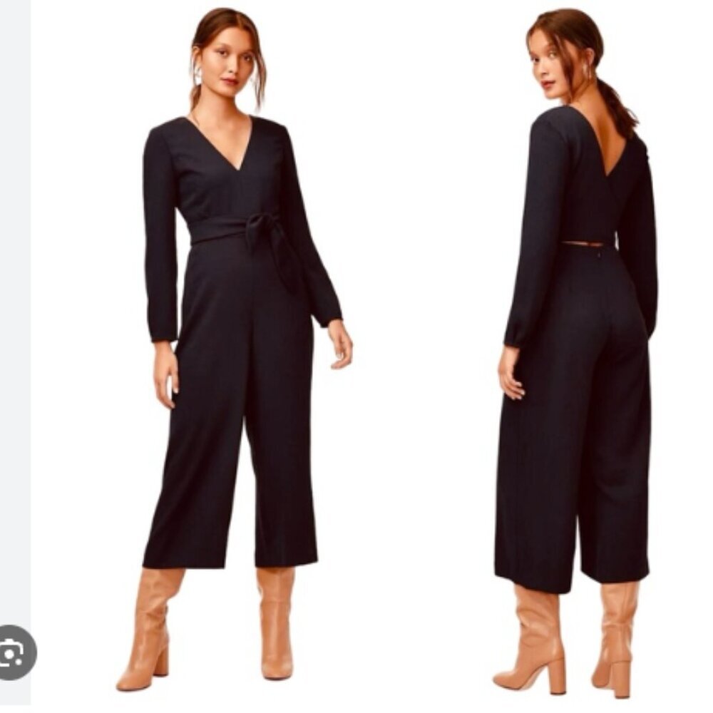 Wilfred US10 Écoulement Jumpsuit from Aritzia Tie waist Long Sleeve wide leg